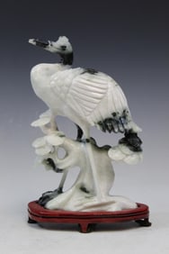 Chinese Carved Stone Crane Statue