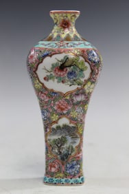 Chinese Egg Shell Famille Rose Porcelain Vase