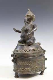 Indian Metal Ganesha Incense Box