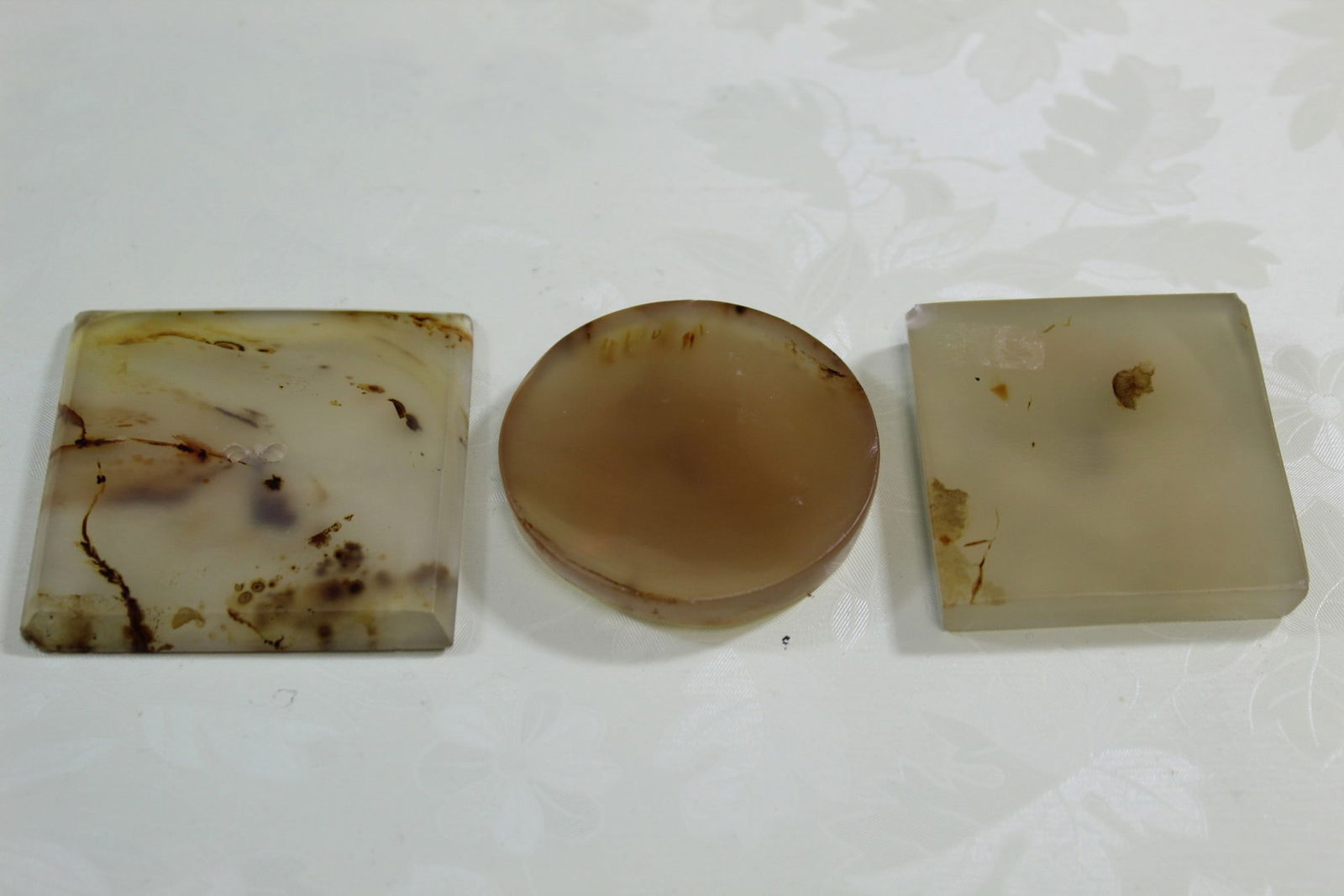 Three Chinese Agate Hat/belt Ornaments (1 of 9)