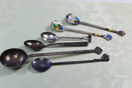 Group of Asian Silver Spoons