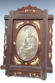 Old Chinese Photo in Frame from Ah Fong Shanghai Studio circa 1920/1930.