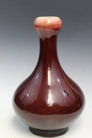 Chinese Ox-blood Glaze Porcelain Garlic-mouth Vase