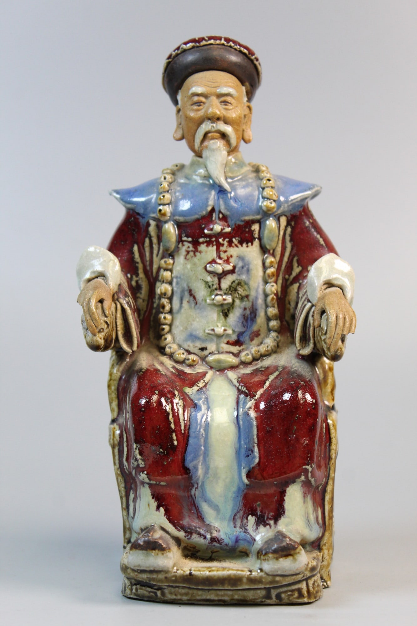 Chinese Shiwan Ware Pottery Figure of an Official (1 of 8)