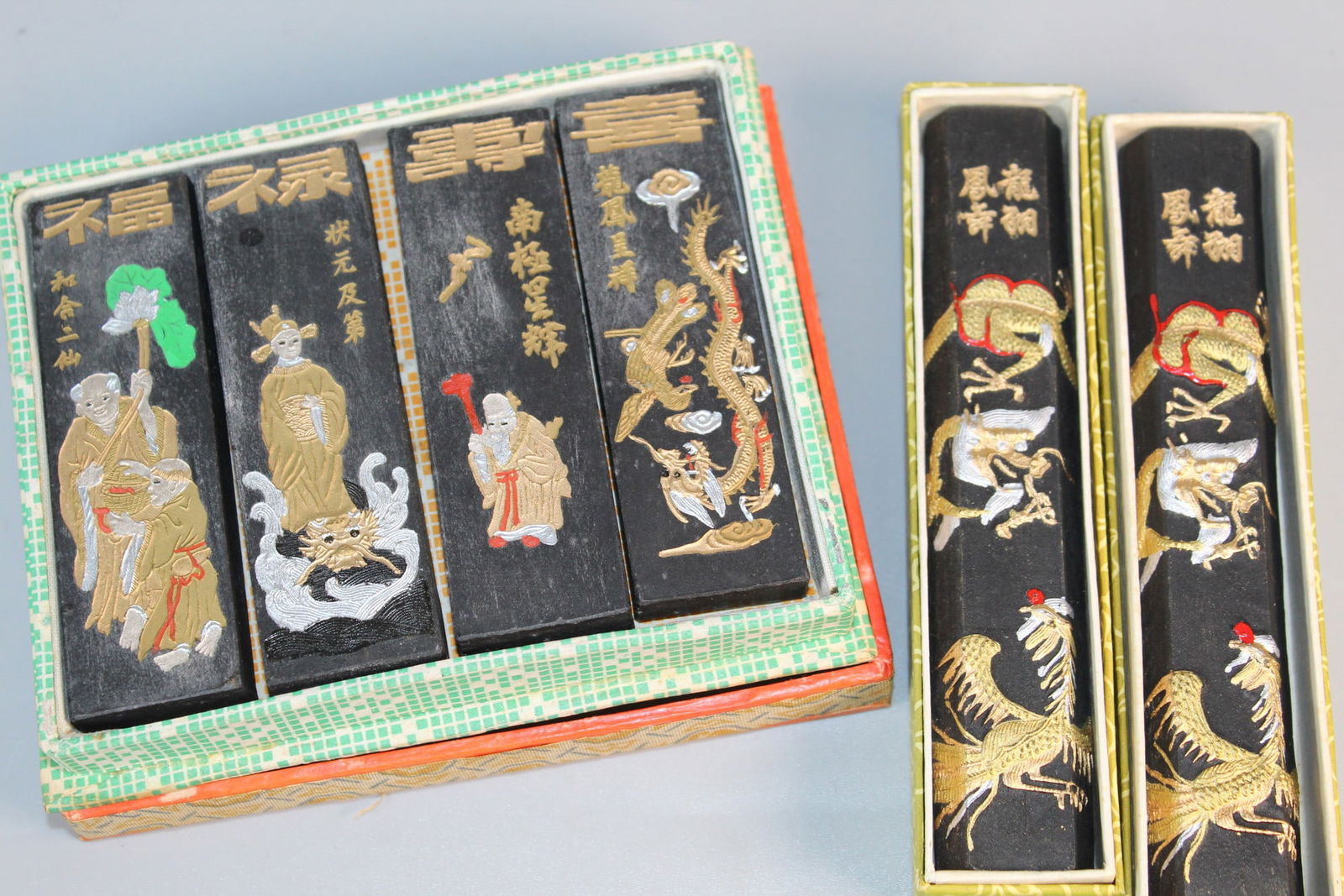 Chinese Ink Sticks: Chinese Ink Sticks. L 6.25".