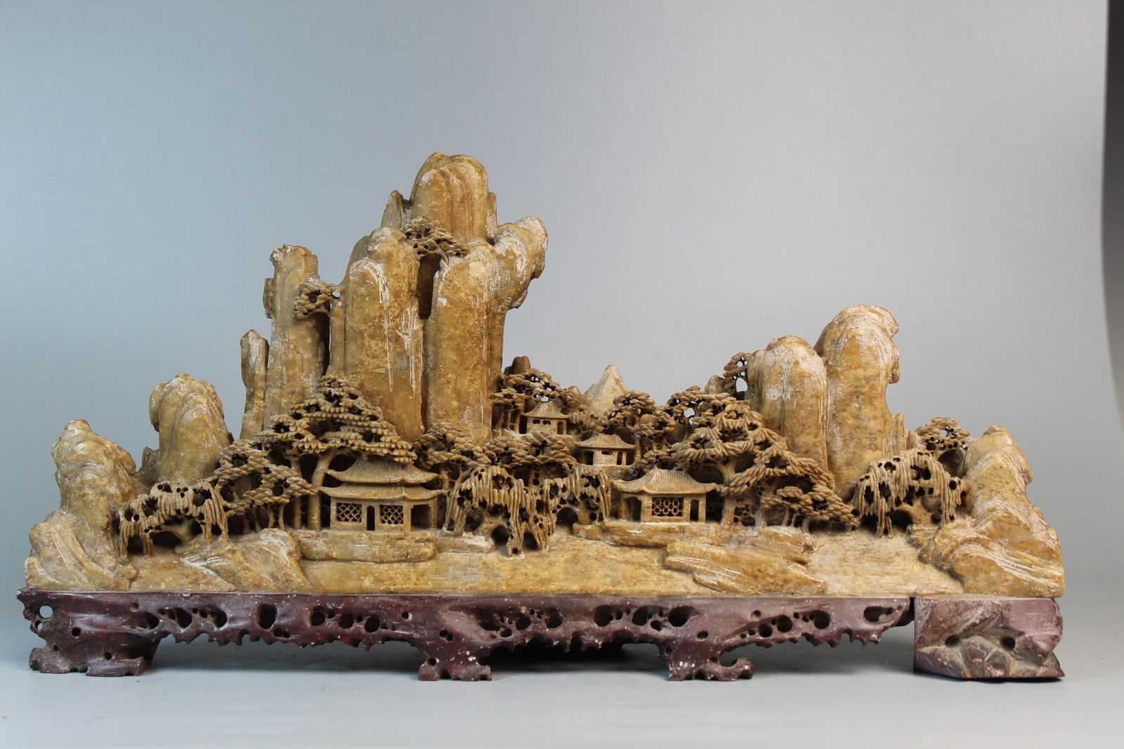 Large Chinese Carved Soapstone Boulder (1 of 6)