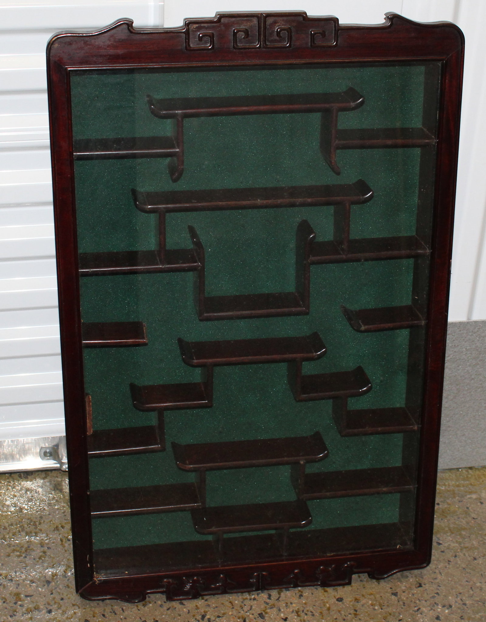 Chinese Rosewood Wall Cabinet: Chinese Rosewood Wall Cabinet. 31 x 20 x 4"