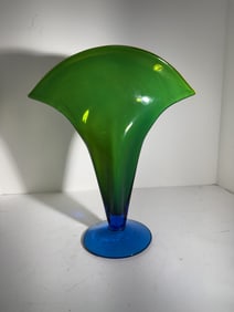 Blenko art glass case, signed