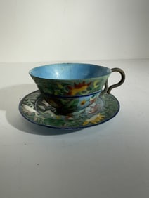 Chinese cloisonne teacup and saucer set