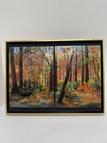 Enamel on copper plate art painting- landscape