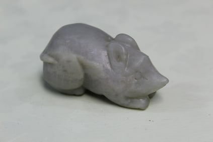 Chinese Celadon Jade Carving of a Mouse