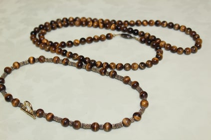 Two Tiger's Eye Beads Necklaces