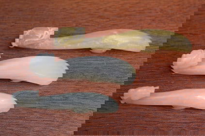 Three Chinese Jade Belt Hooks