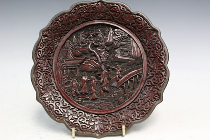 Chinese Cinnabar Dish