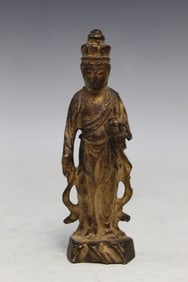 Asian Gilt Metal Figurine of a Buddha