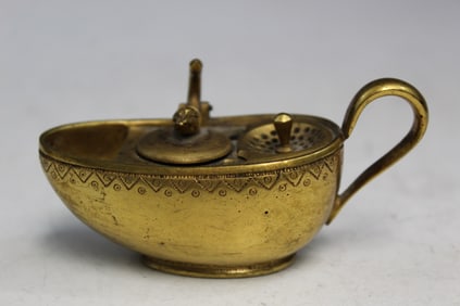 Indian Gilt Brass Inkwell