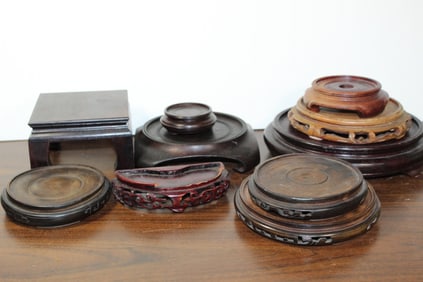 Group of Ten Wood Stands