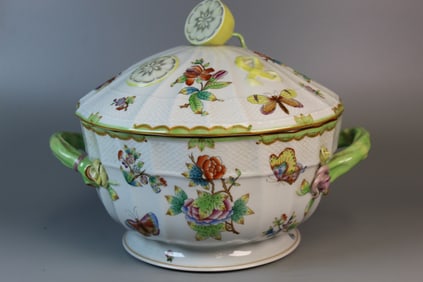 Herend Porcelain Queen Victoria Covered Tureen.