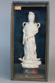 Chinese Blanc de Chine Porcelain Figure of Guanyin.