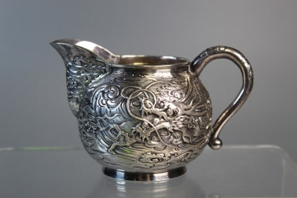 Antique Chinese Silver Dragon Creamer