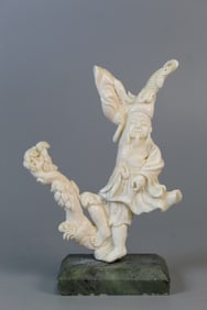 Chinese Carved Coral Figure of a Fisherman