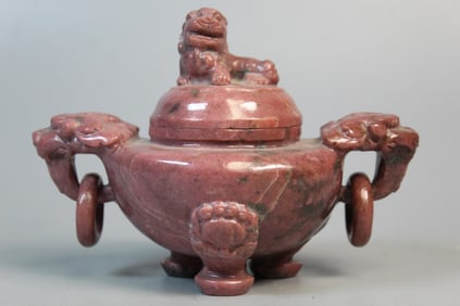 Chinese Carved Soapstone Incense Burner