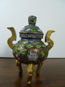 Chinese cloisonne incense burner