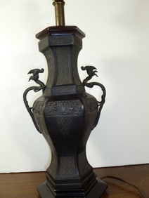 Chinese bronze vase lamp