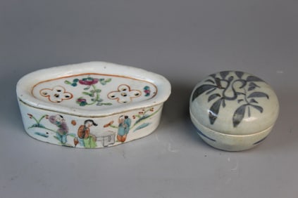 Two Chinese Antique Porcelain Boxes