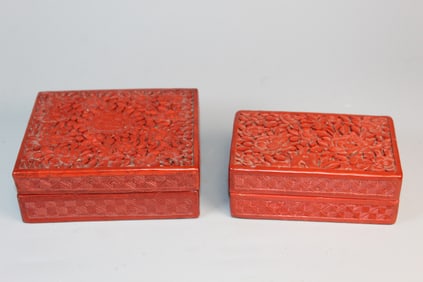 Two Chinese Cinnabar Boxes