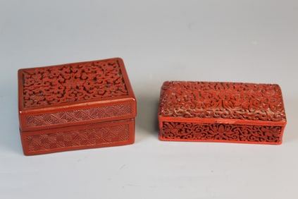 Two Chinese Cinnabar Boxes