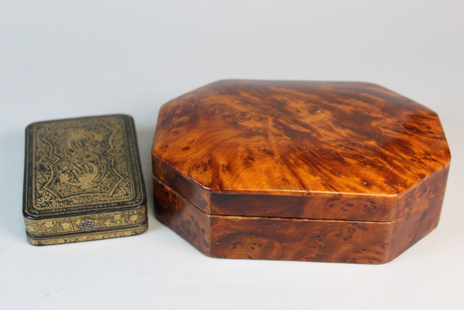 Vintage Burlwood Box and Jewelry Box (1 of 9)