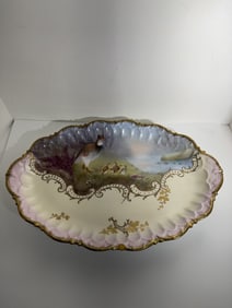 Hand painted Limoges porcelain game bird platter