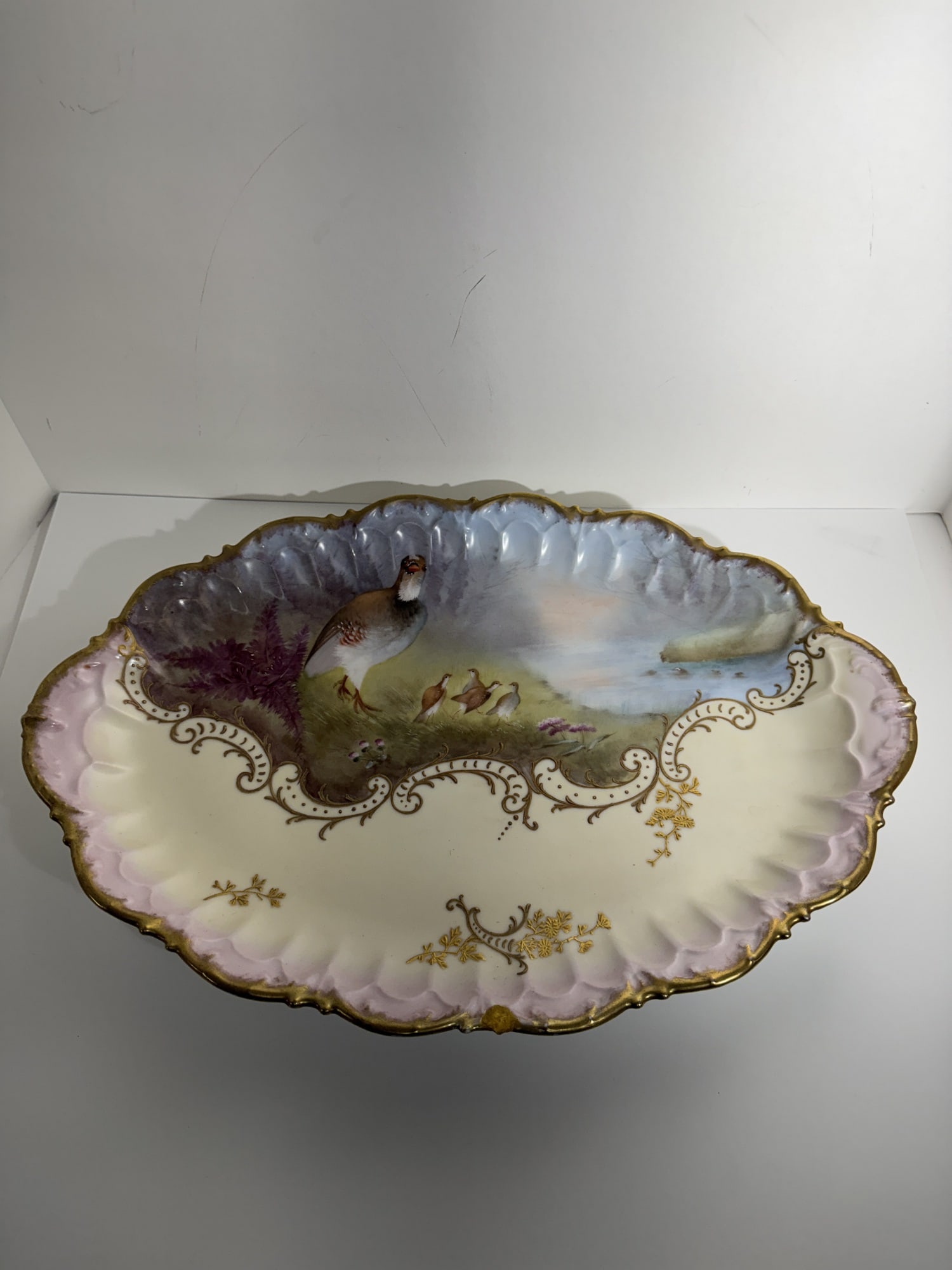Hand painted Limoges porcelain game bird platter (1 of 5)