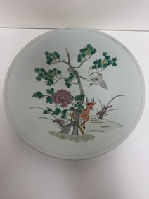 Chinease porcelain plate with deer and bird