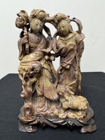 Chinese Carved Soapstone of Figurines