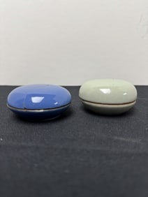 Lot of Two Chinese Porcelain Ink Boxes