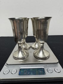Four LUNT Sterling Silver Cordial Cups 3.07 oz