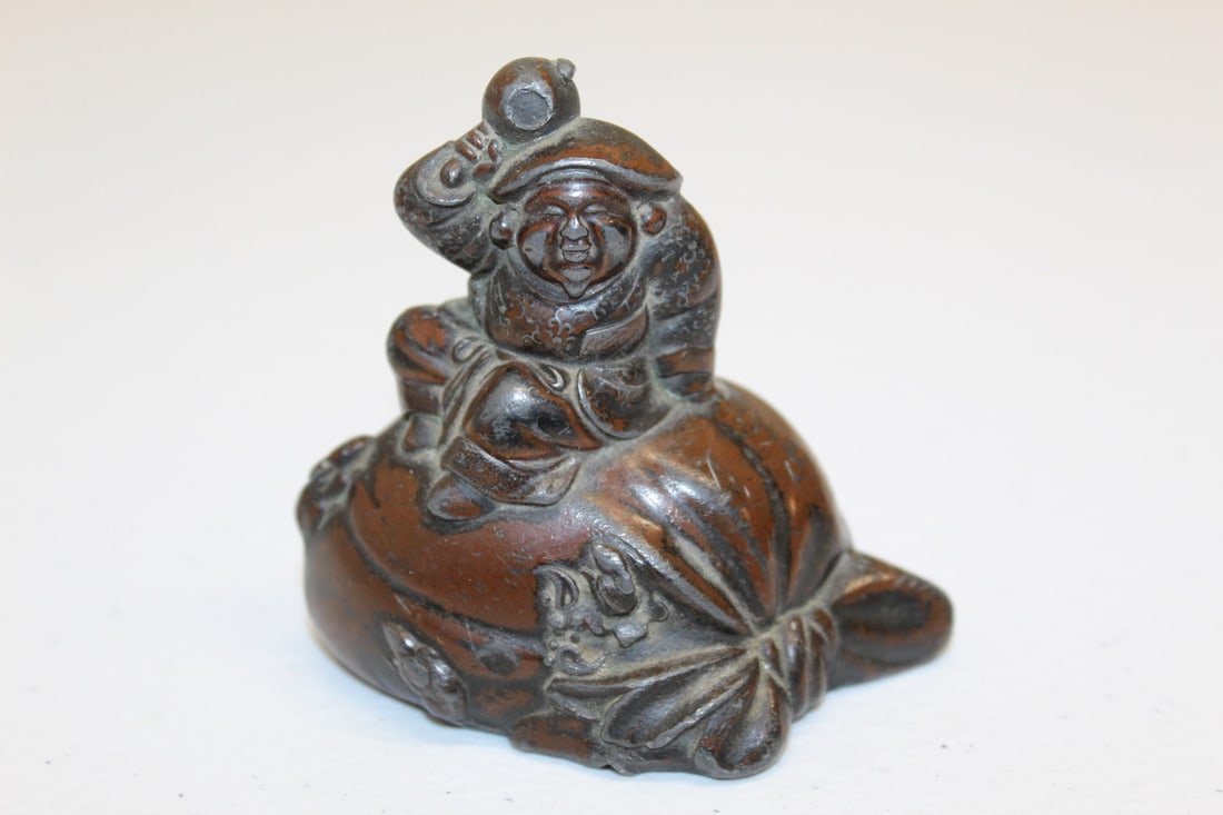 Japanese Metal Paper Weight: Japanese Metal Paper Weight. H 2.5".