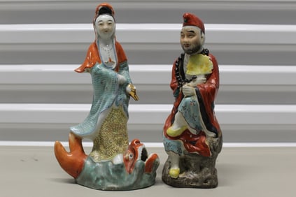 Two Chinese Famille Rose Figures.