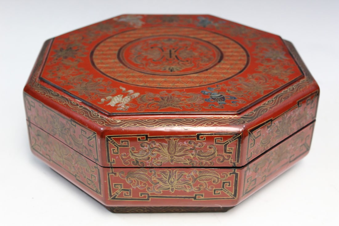 Chinese Red Lacquer Fruit Tray Set (1 of 6)