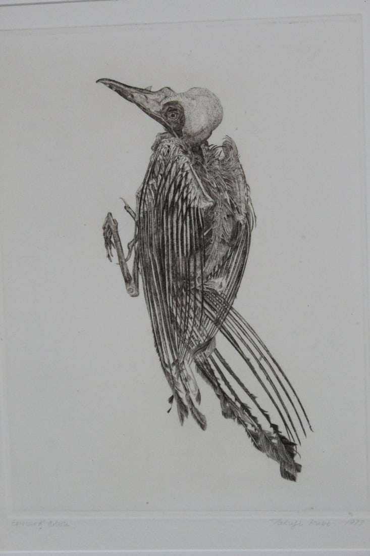 Epreuved' artiste, Engraving by Takukji Kubo, 1977.: Epreuved' artiste, Engraving by Takukji Kubo, 1977. Size 6.5" x 8.5". Frame 15" x 17".