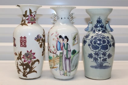 Three Chinese Porcelain Vases