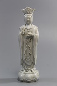 Chinese Blanc de Chine Porcelain Guanyin Statue
