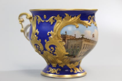 A Very Rare Gilt Hand-painted KPM Cup