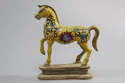 Chinese Cloisonne Horse Figure