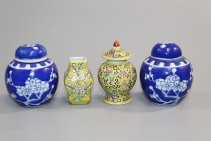 Four Chinese Miniature Jars