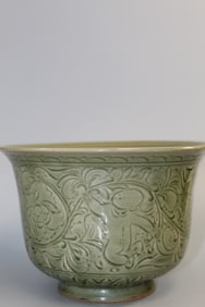 Chinese "Yaozhou" Celadon Glaze Pottery Planter.