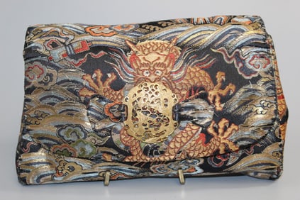 Chinese Brocade Dragon Evening Clutch Bag
