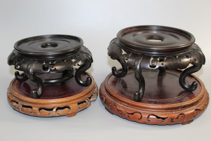 Four large wood stands